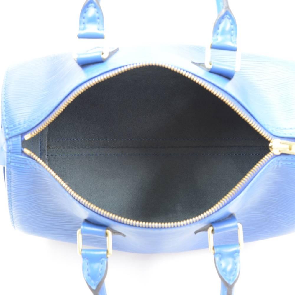 Vintage Louis Vuitton Speedy 25 Blue Epi Leather City Hand Bag 6