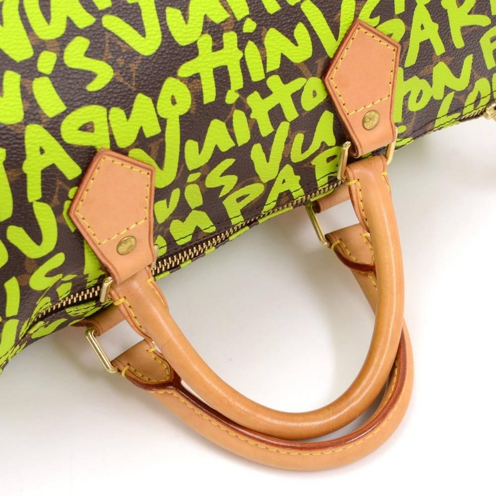 Louis Vuitton Green Graffiti Speedy 30 Monogram Canvas City Hand Bag - Limited 2