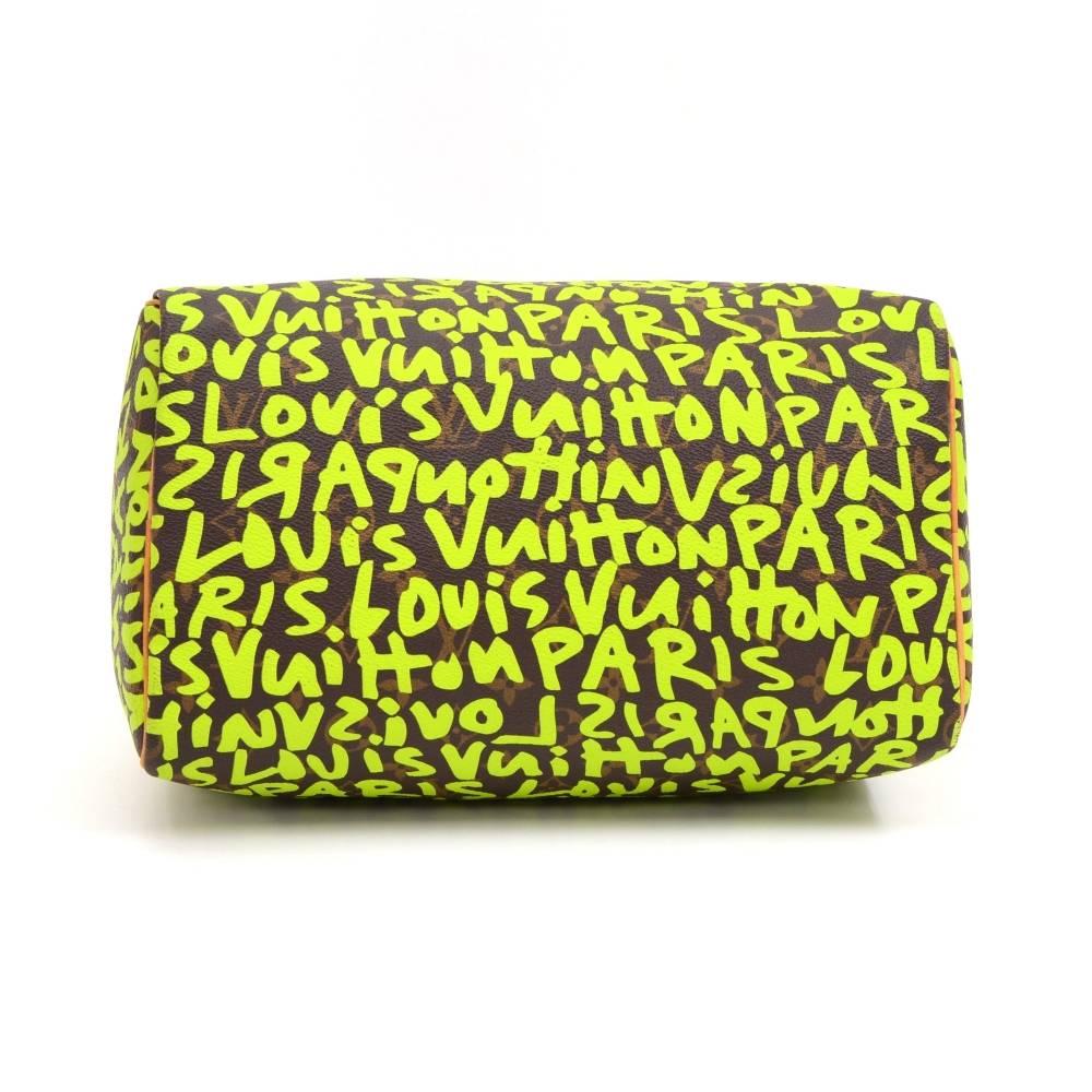 Louis Vuitton Green Graffiti Speedy 30 Monogram Canvas City Hand Bag - Limited 1