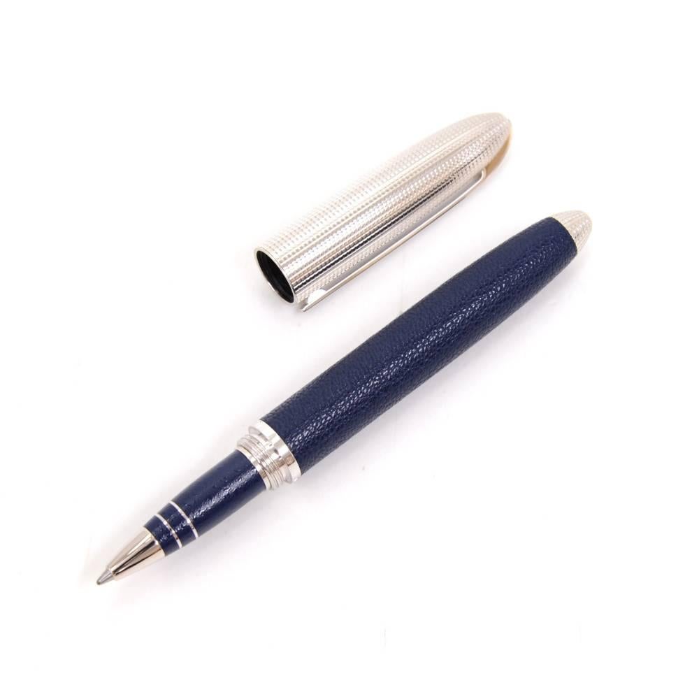 Louis Vuitton Doc Double Laque Navy x Silver Tone Ball Point Pen In Excellent Condition In Fukuoka, Kyushu