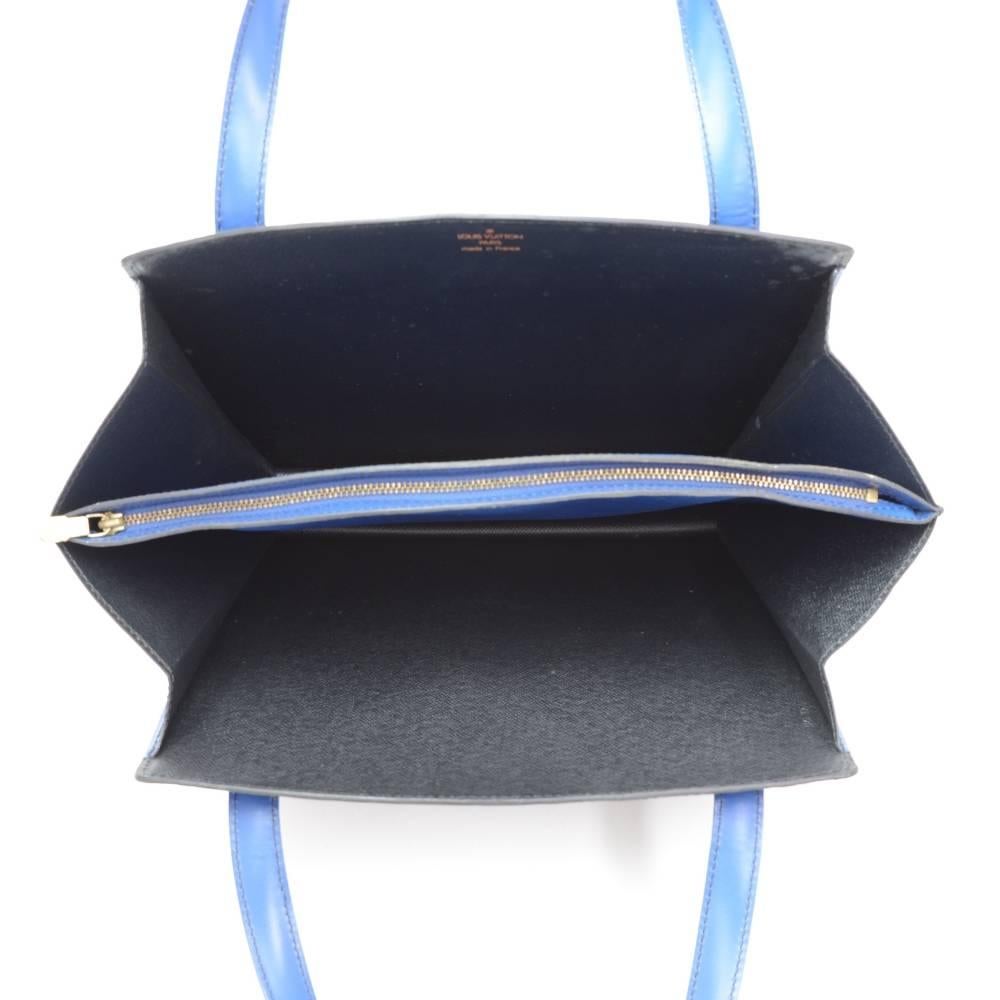 Vintage Louis Vuitton Varenne Vio Black Blue Epi Leather Hand Bag 4
