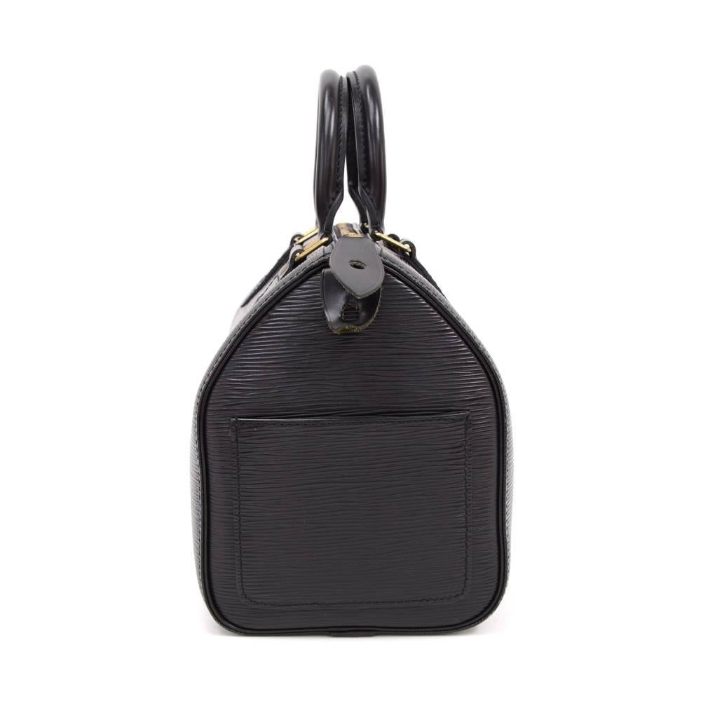 Women's Louis Vuitton Speedy 25 Black Epi Leather City Hand Bag