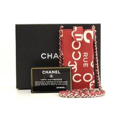 Chanel Red x White Canvas Mobile Phone Sunglasses Shoulder Case