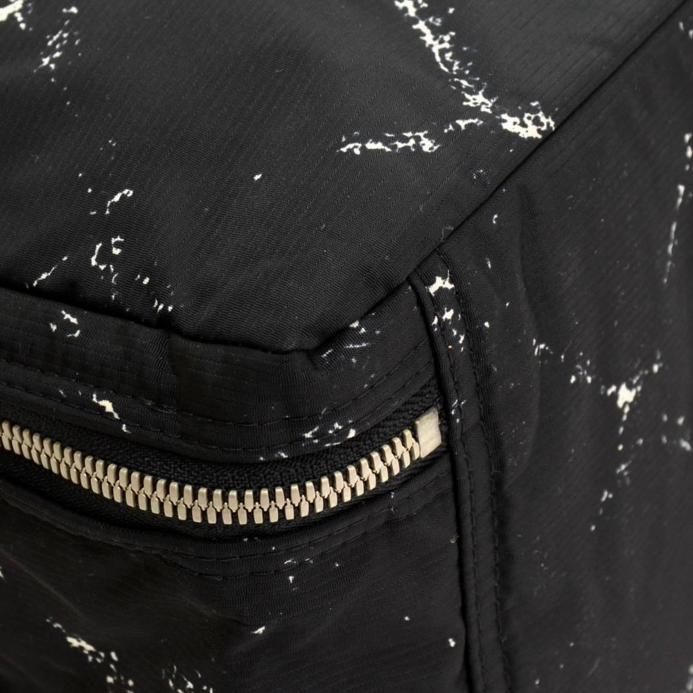 Chanel Travel Line Black x White Nylon Waterproof Hand Bag 2