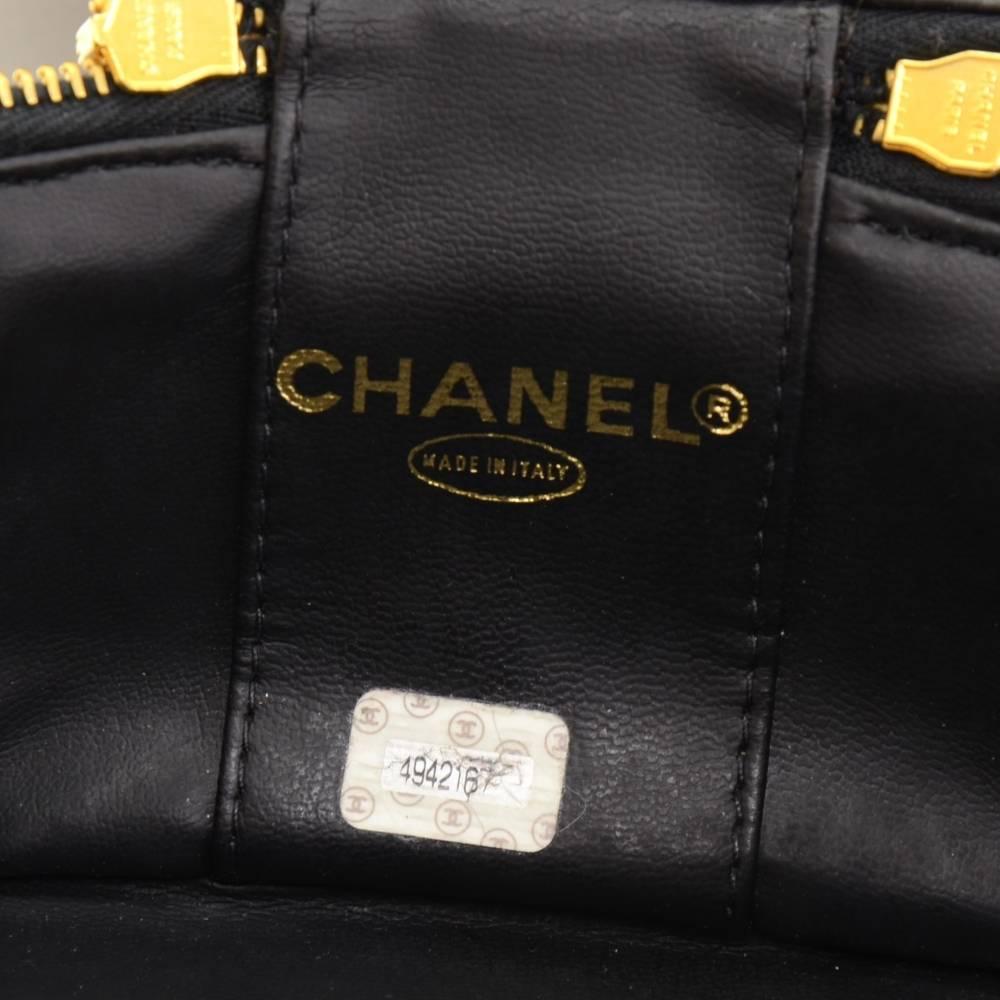Chanel Vanity Black Caviar Leather Cosmetic Hand Bag 5
