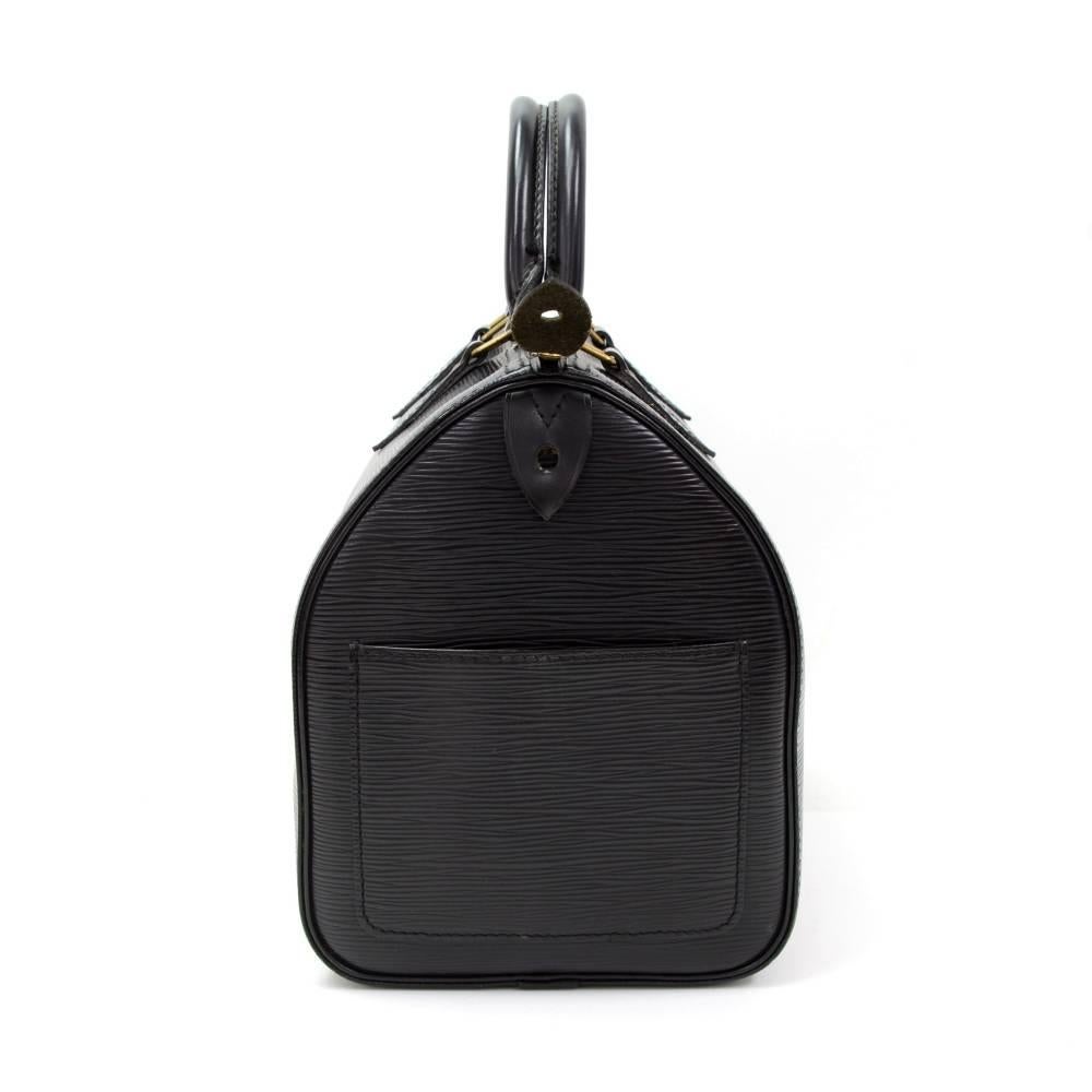Women's Vintage Louis Vuitton Speedy 30 Black Epi Leather City Hand Bag
