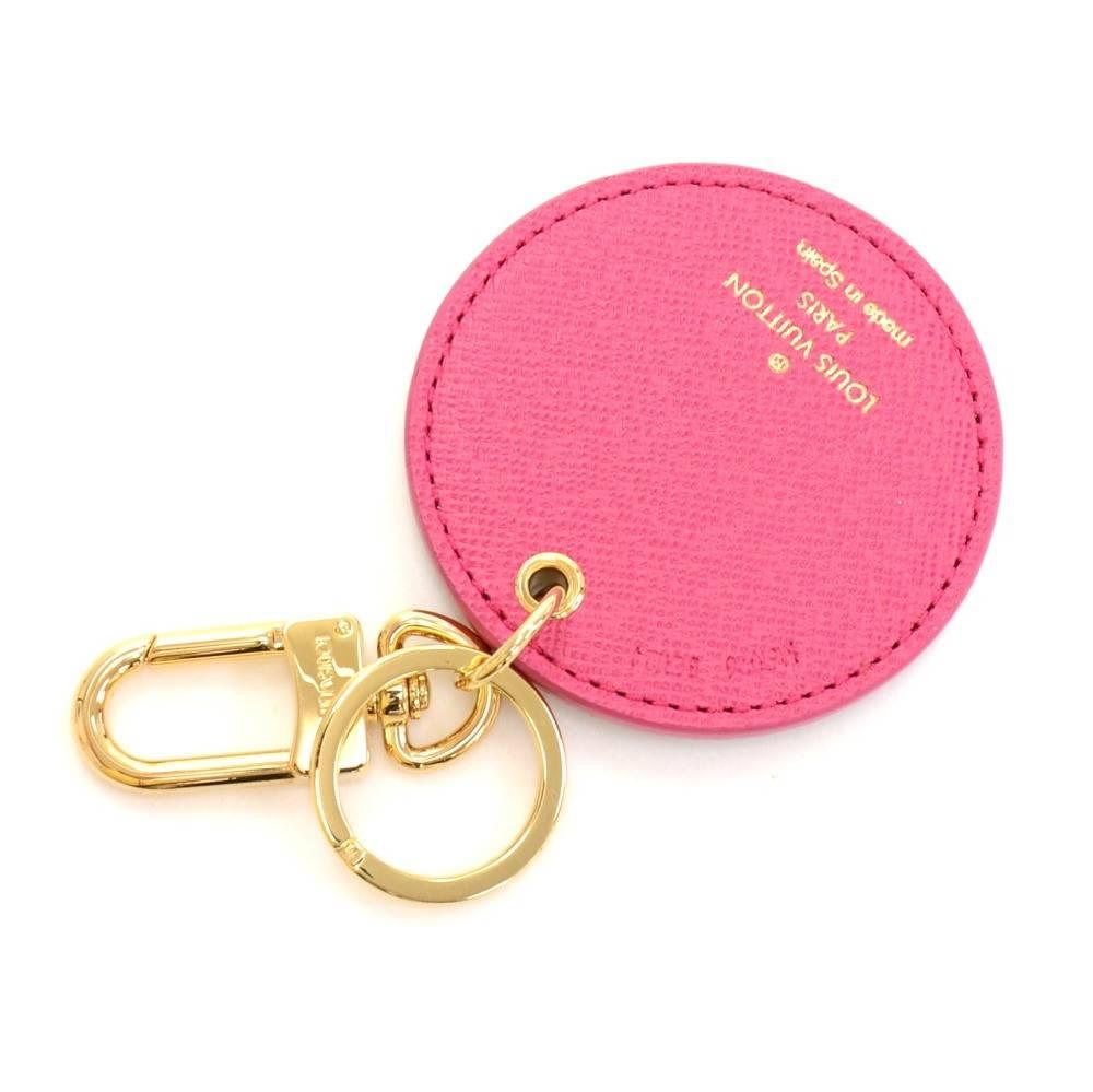 Brown Louis Vuitton Illustre Pink Posies Ebene Damier Gold Tone Key Chain / Holder