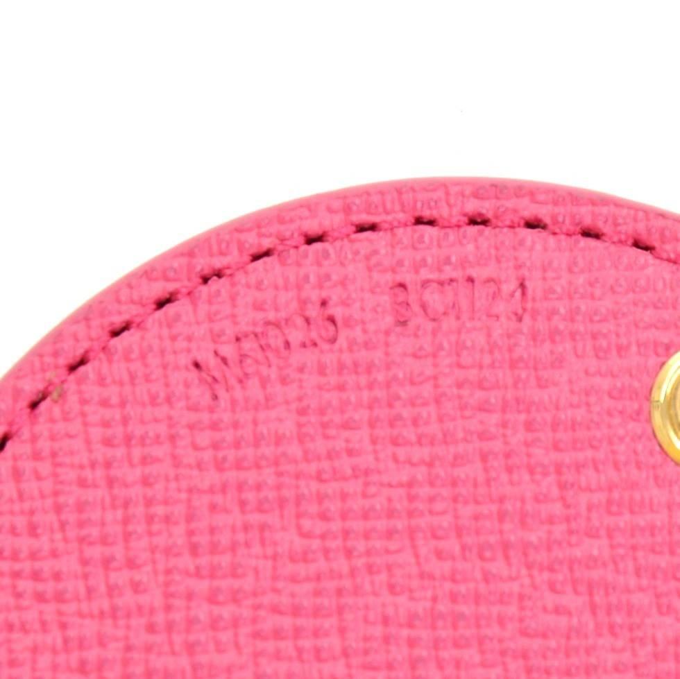 Women's Louis Vuitton Illustre Pink Posies Ebene Damier Gold Tone Key Chain / Holder