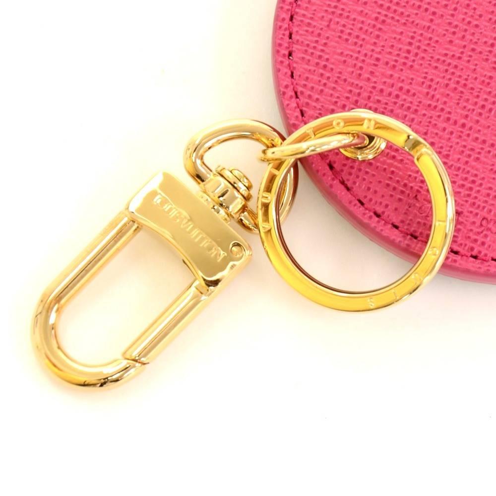Louis Vuitton Illustre Pink Posies Ebene Damier Gold Tone Key Chain / Holder In Excellent Condition In Fukuoka, Kyushu