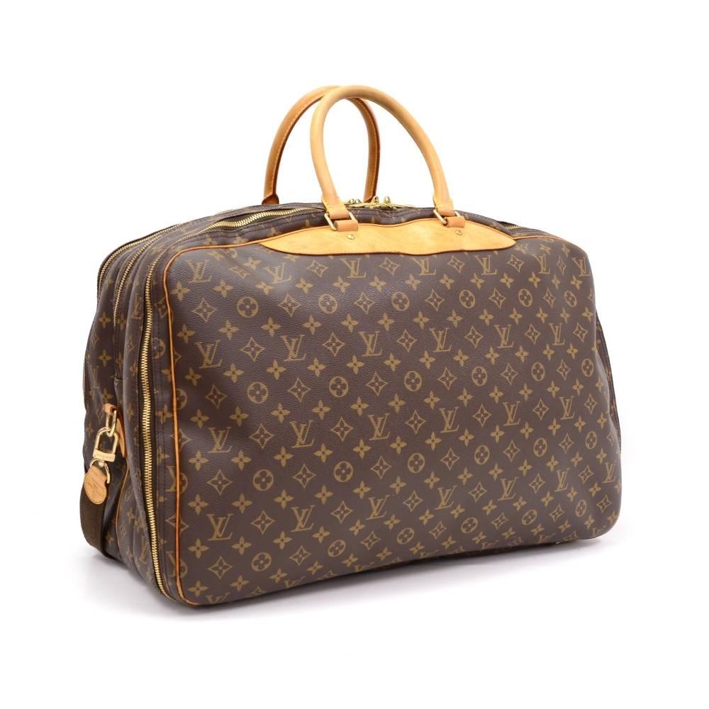 Brown Louis Vuitton Alize 3 Poches Monogram Canvas Travel Bag + Strap