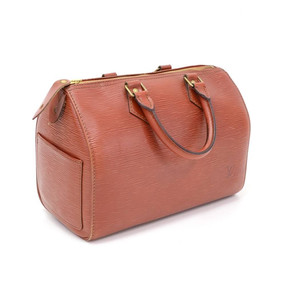 Pink Vintage Louis Vuitton Speedy 25 Kenyan Fawn Brown Epi Leather City Hand Bag