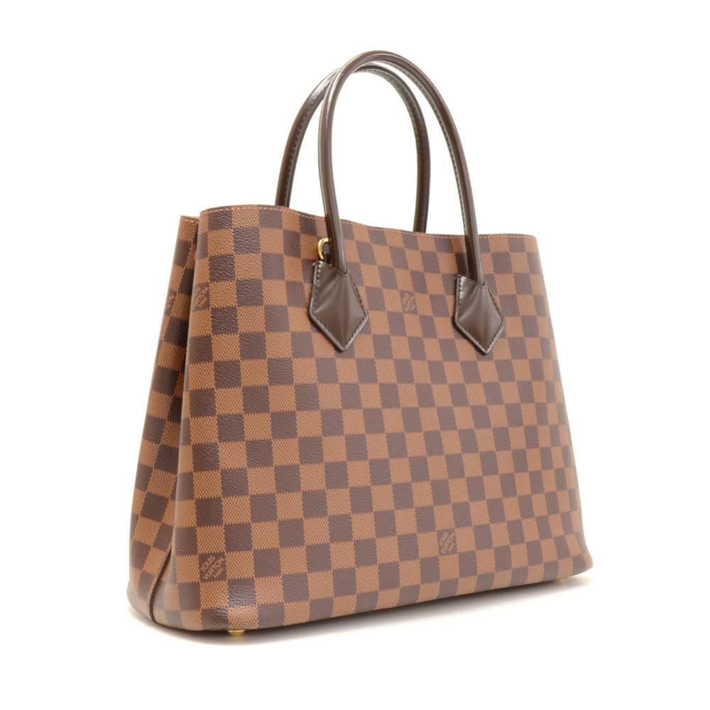 Brown Louis Vuitton Kensington Ebene Damier Canvas 2 way Bag