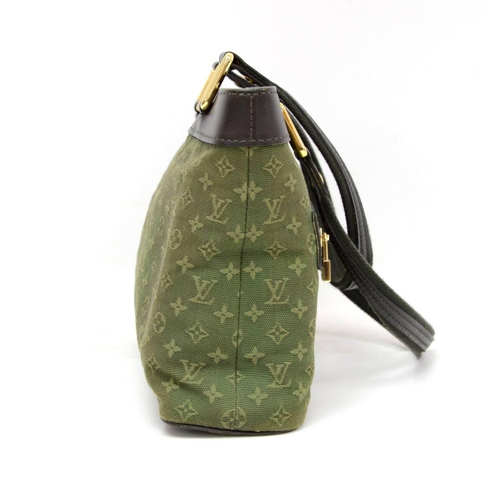 Beige Louis Vuitton Lucille PM Dark Green Khaki Monogram Mini Canvas Hand Bag