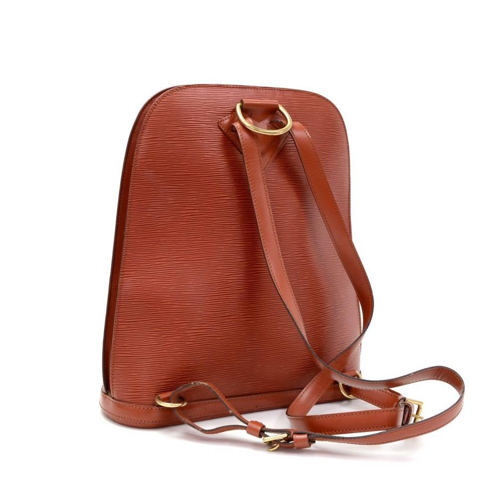 Vintage Louis Vuitton Gobelins Brown Kenyan Fawn Epi Leather Large Backpack Bag In Excellent Condition In Fukuoka, Kyushu
