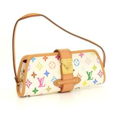 Louis Vuitton Shirley White Multicolor Monogram Canvas Shoulder Pochette Bag