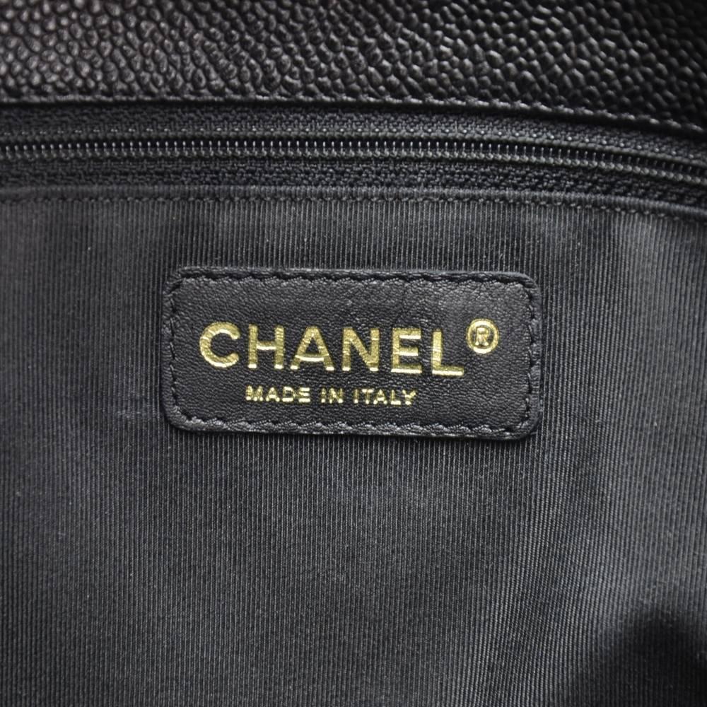 Chanel PST Black Caviar Quilted Leather Medium Grand Shopping Tote Bag 3