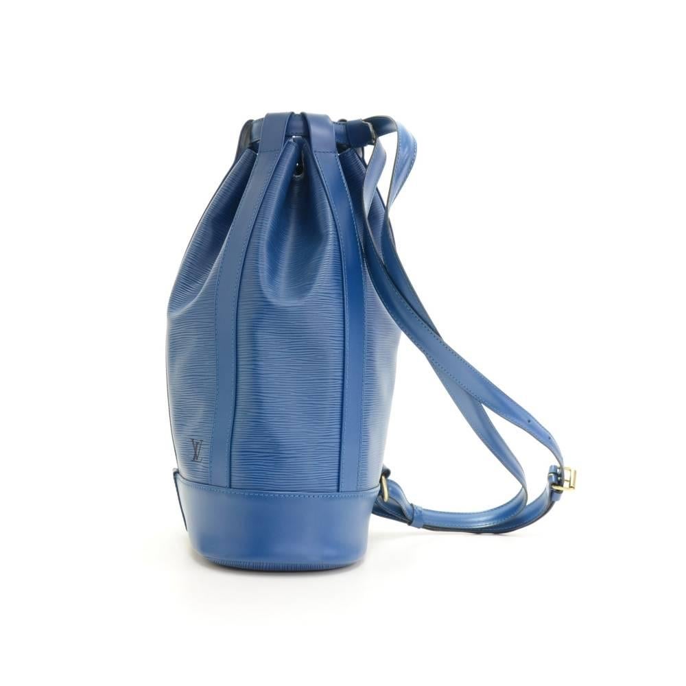 Women's Vintage Louis Vuitton Blue Randonee GM Epi Leather Shoulder Bag