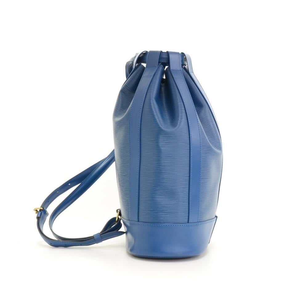 Vintage Louis Vuitton Blue Randonee GM Epi Leather Shoulder Bag 1