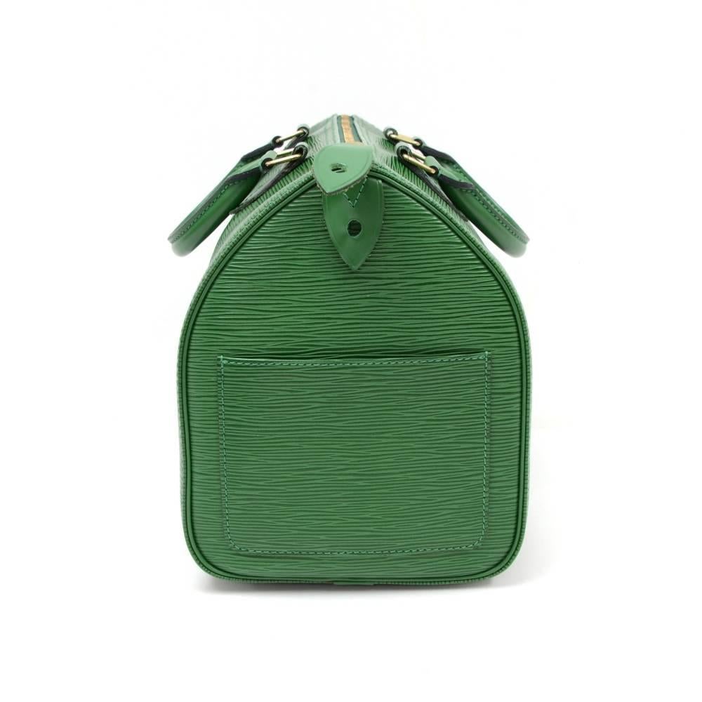 Gray Vintage Louis Vuitton Speedy 30 Green Epi Leather City Hand Bag