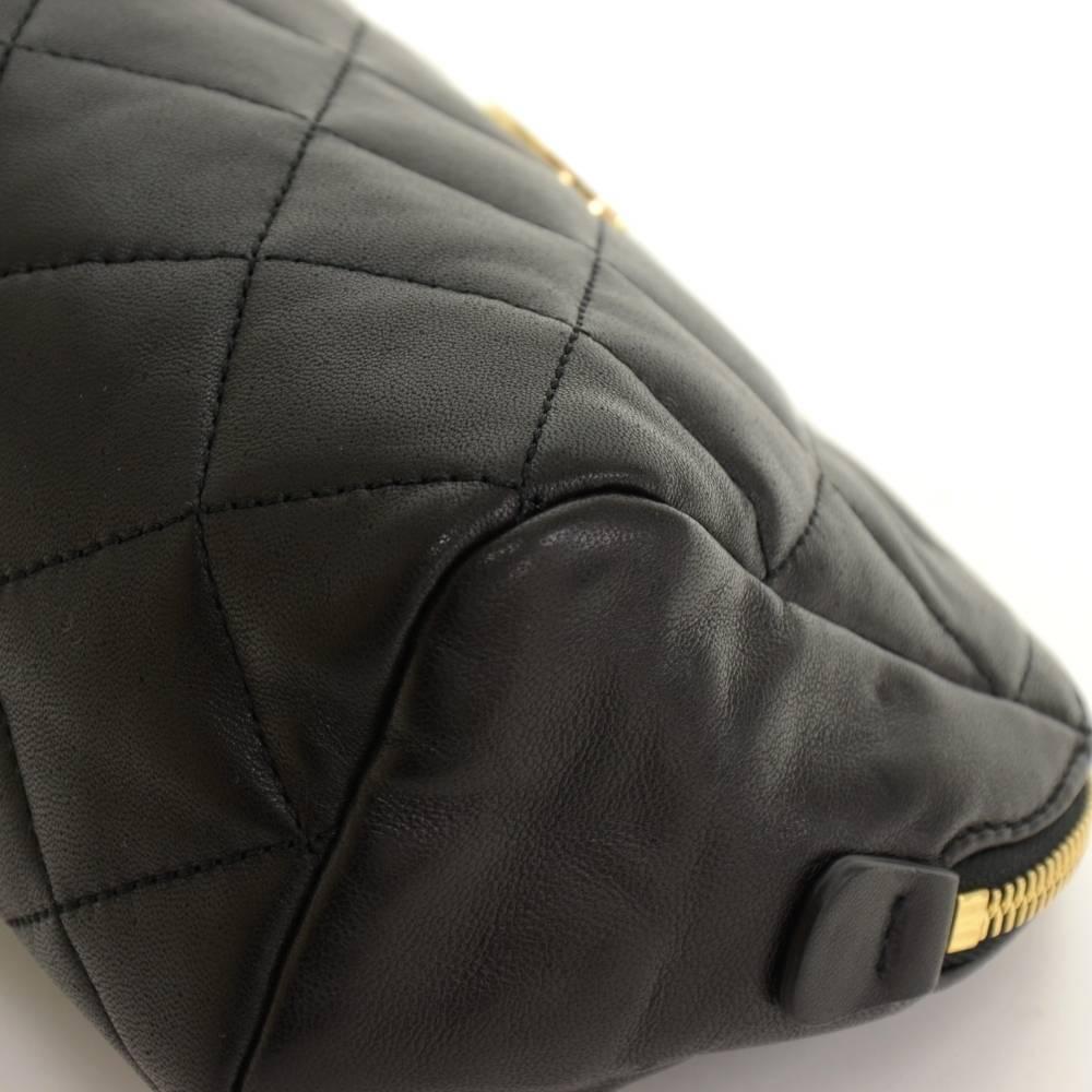 Women's Moncler Black Leather Beauty Pouch Bag For Sale