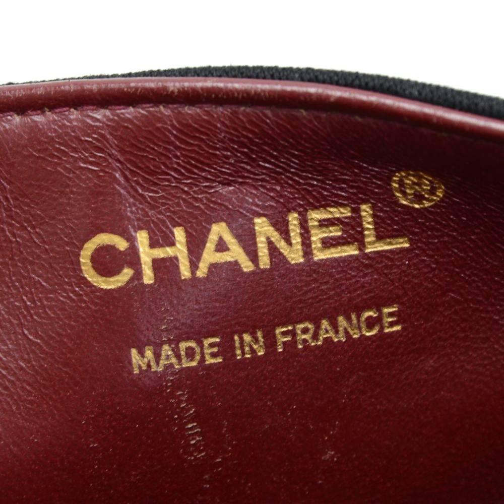 Chanel Black Quilted Cotton x Leather Shoulder Flap Mini Bag 4