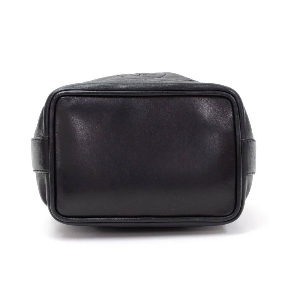 Chanel Black Quilted Leather Mini Bucket Shoulder Bag 2