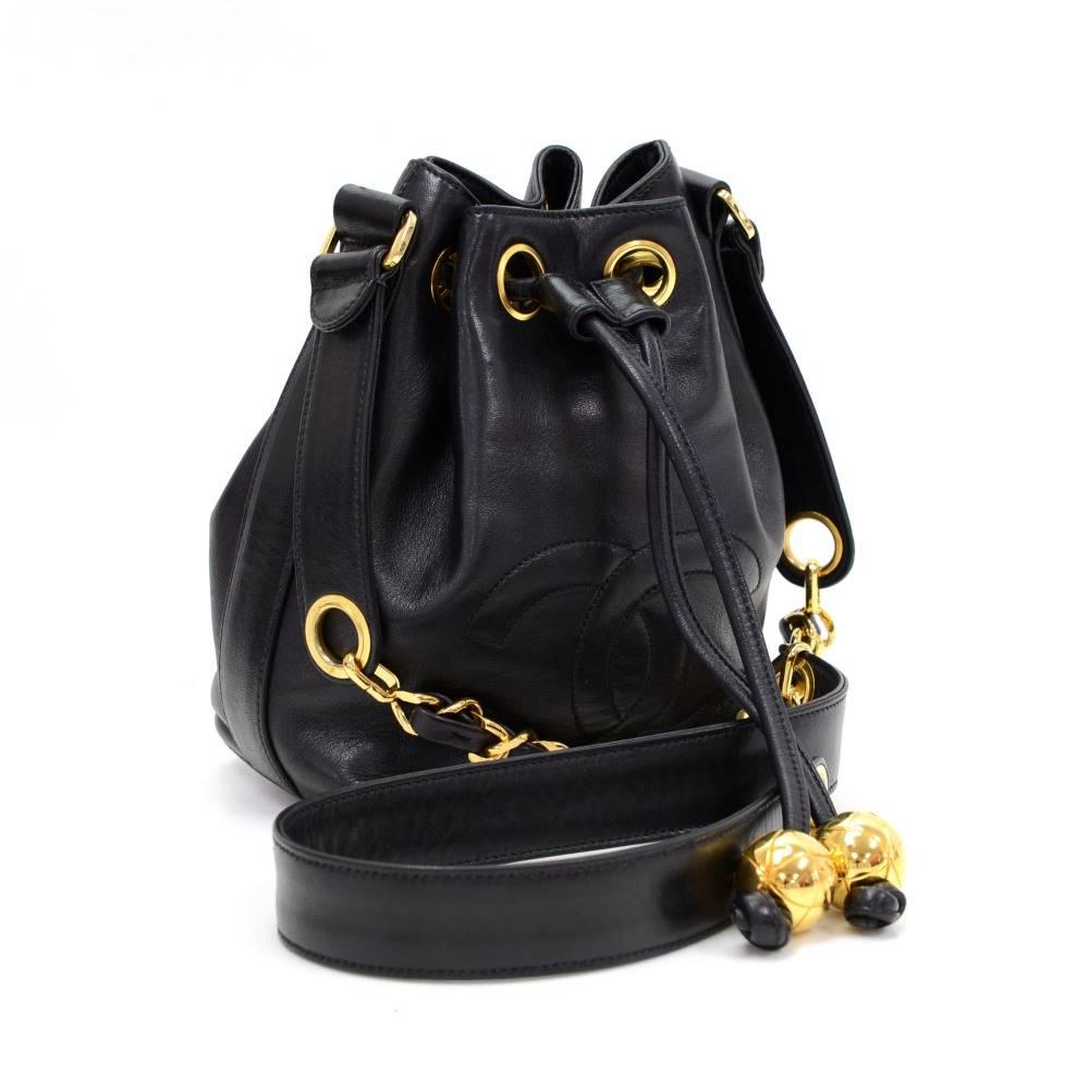 Chanel Black Quilted Leather Mini Bucket Shoulder Bag In Excellent Condition In Fukuoka, Kyushu