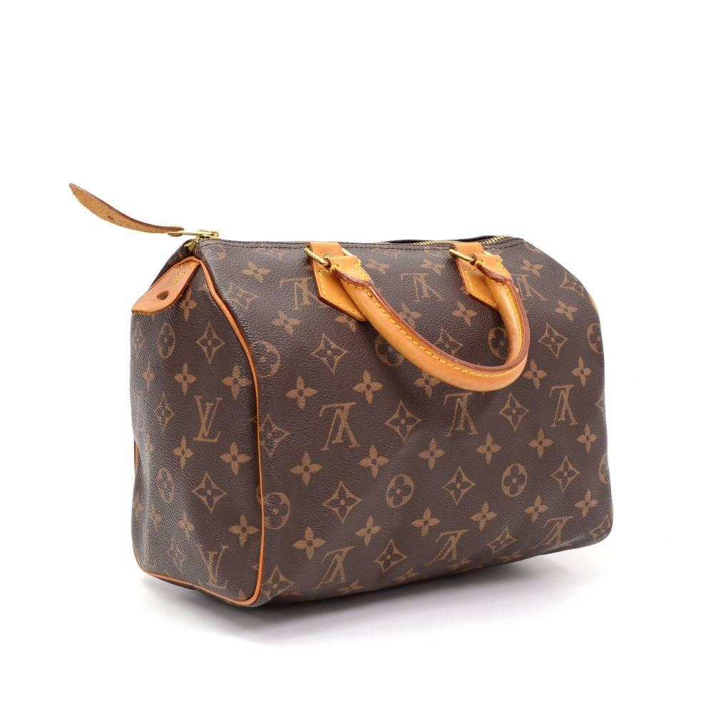 Brown Louis Vuitton Speedy 25 Monogram Canvas City Hand Bag