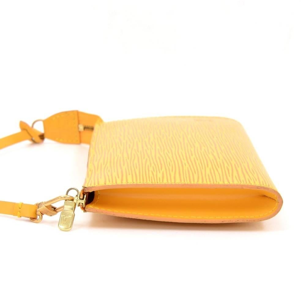 Women's Louis Vuitton Pochette Accessories Yellow Epi Leather Hand Bag
