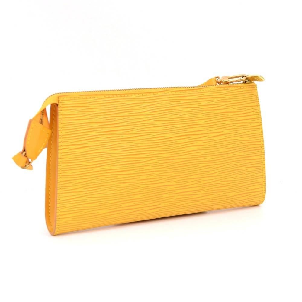Louis Vuitton Pochette Accessories Yellow Epi Leather Hand Bag In Good Condition In Fukuoka, Kyushu