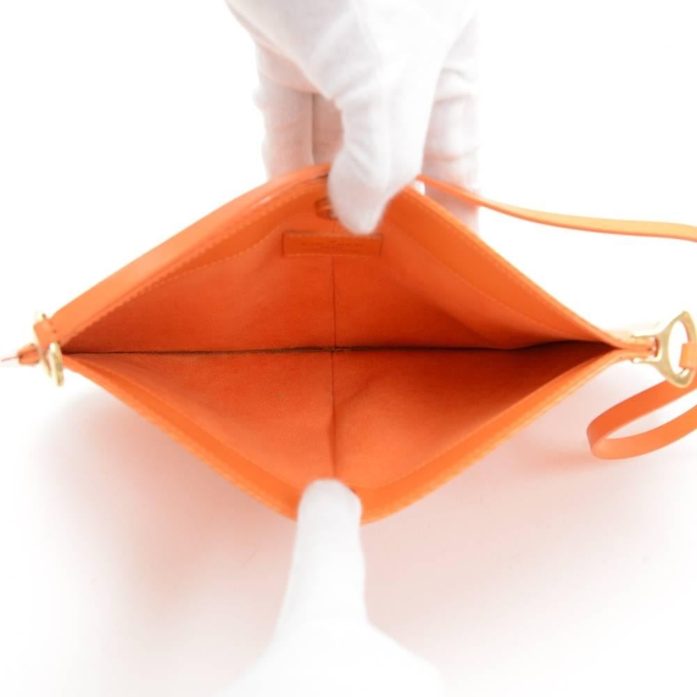Louis Vuitton Pochette Demi Lune Orange  Epi Leather Hand Bag 6