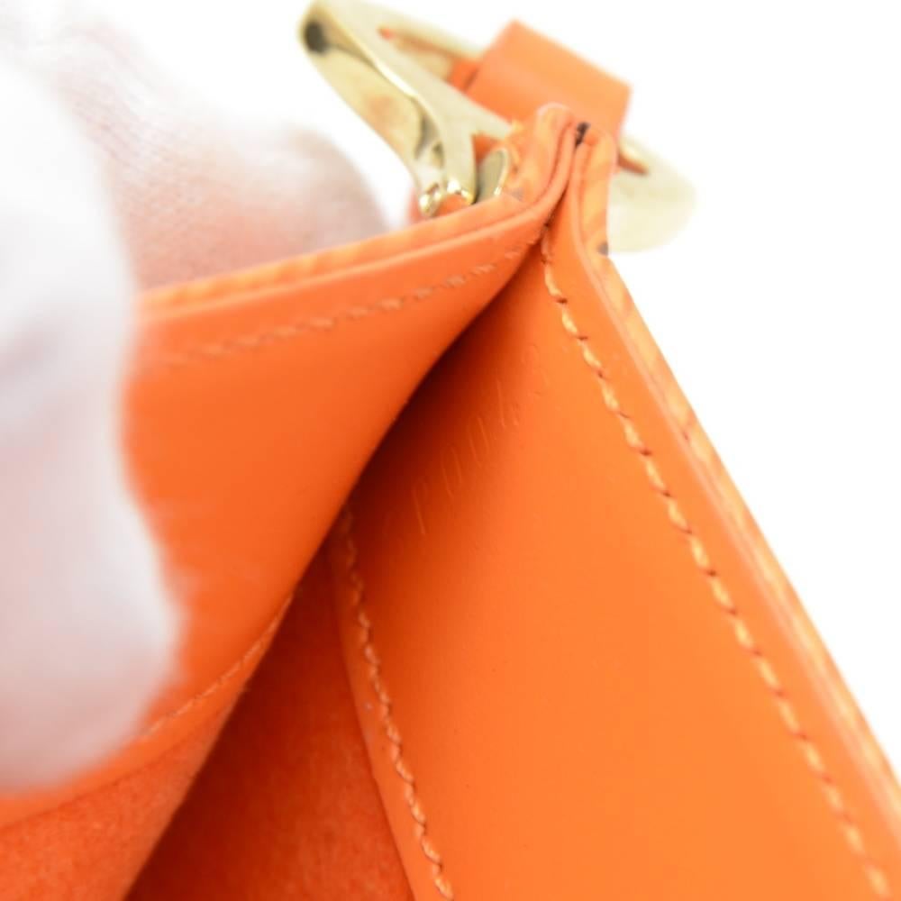 Louis Vuitton Pochette Demi Lune Orange  Epi Leather Hand Bag 5