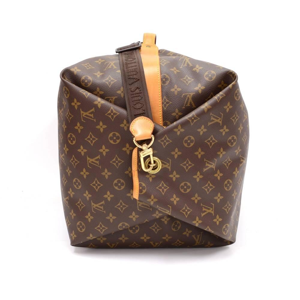 Brown Vintage Louis Vuitton Sac Marine Monogram Canvas Duffle Travel Bag
