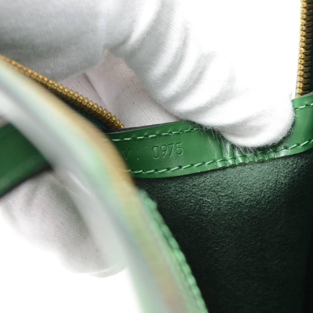 Vintage Louis Vuitton Lussac Green Epi Leather Large Shoulder Bag For Sale 1
