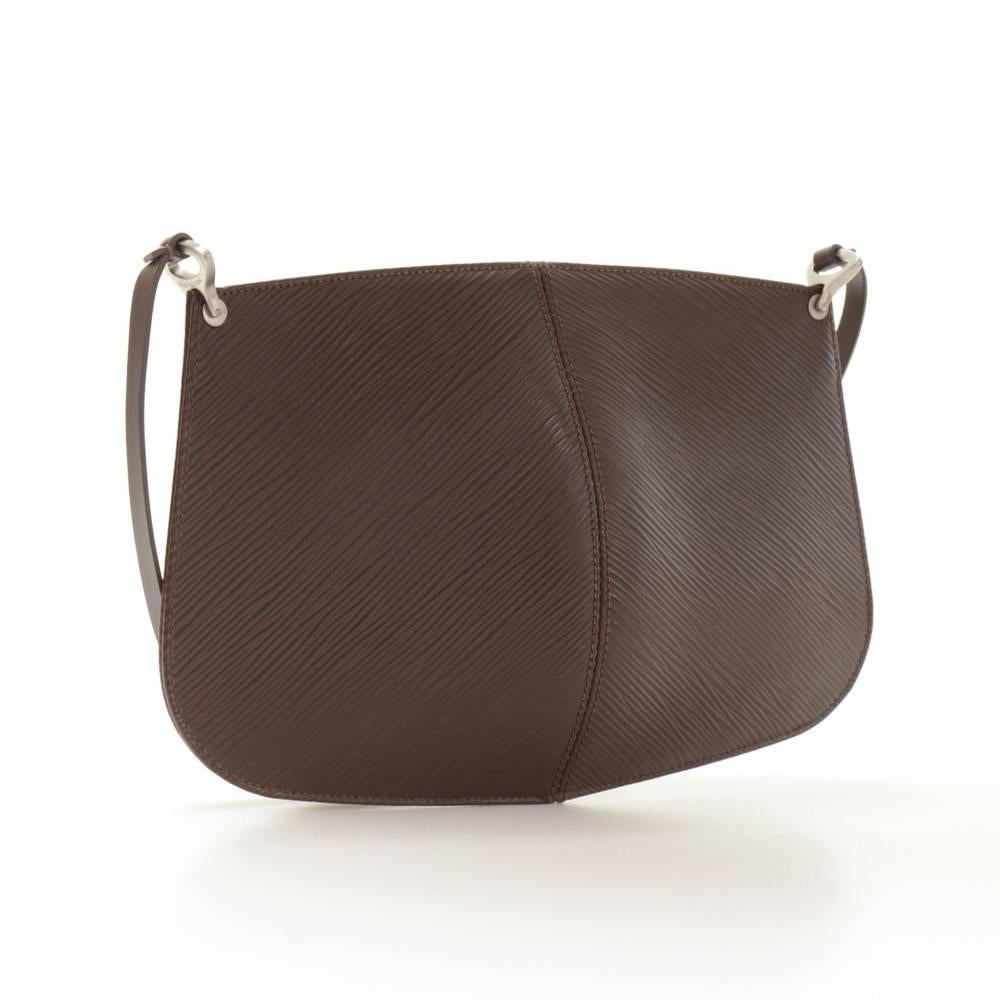 Black Louis Vuitton Pochette Demi Lune Moca Epi Leather Hand Bag