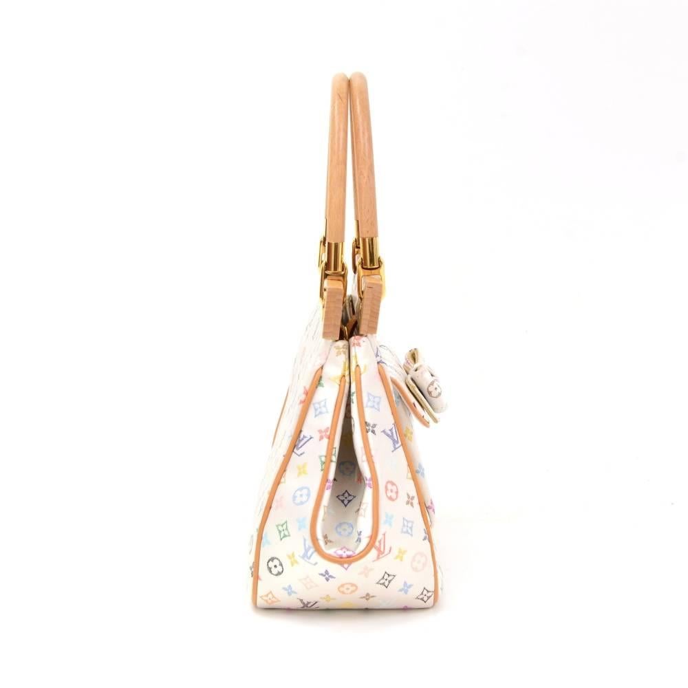 Women's Louis Vuitton Abelia White Multicolor Mini Monogram Satin Handbag