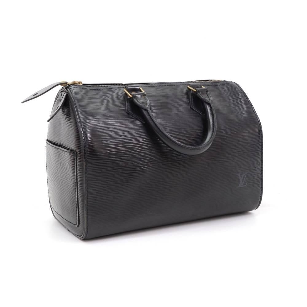 Vintage Louis Vuitton Speedy 30 Black Epi Leather City Hand Bag In Good Condition In Fukuoka, Kyushu