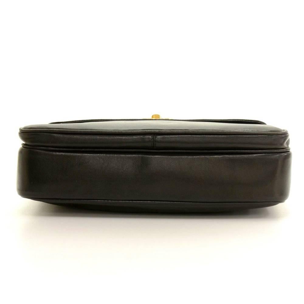 Chanel Black Lambskin Leather Medium Shoulder Tote Bag 2