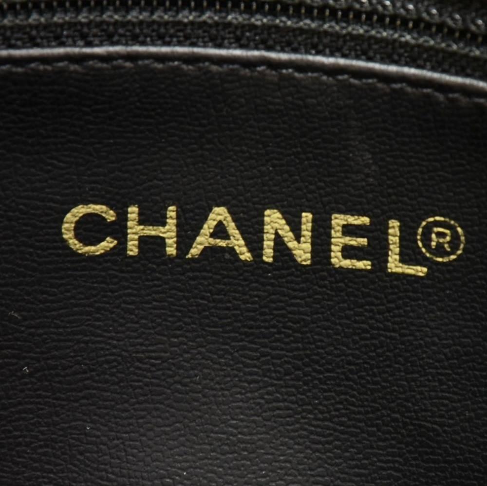 Chanel Black Lambskin Leather Medium Shoulder Tote Bag 4