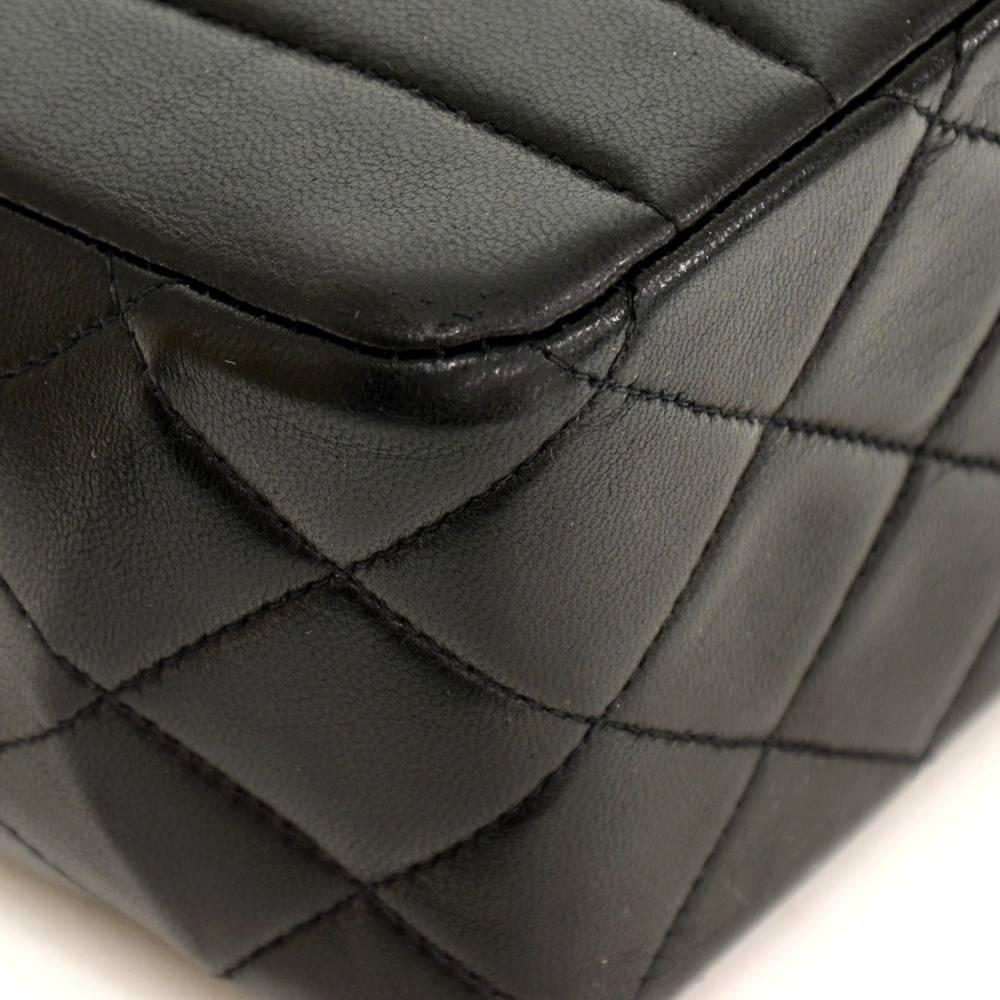 Vintage Chanel Black Vertical Quilted Leather Flap Mini Handbag 3
