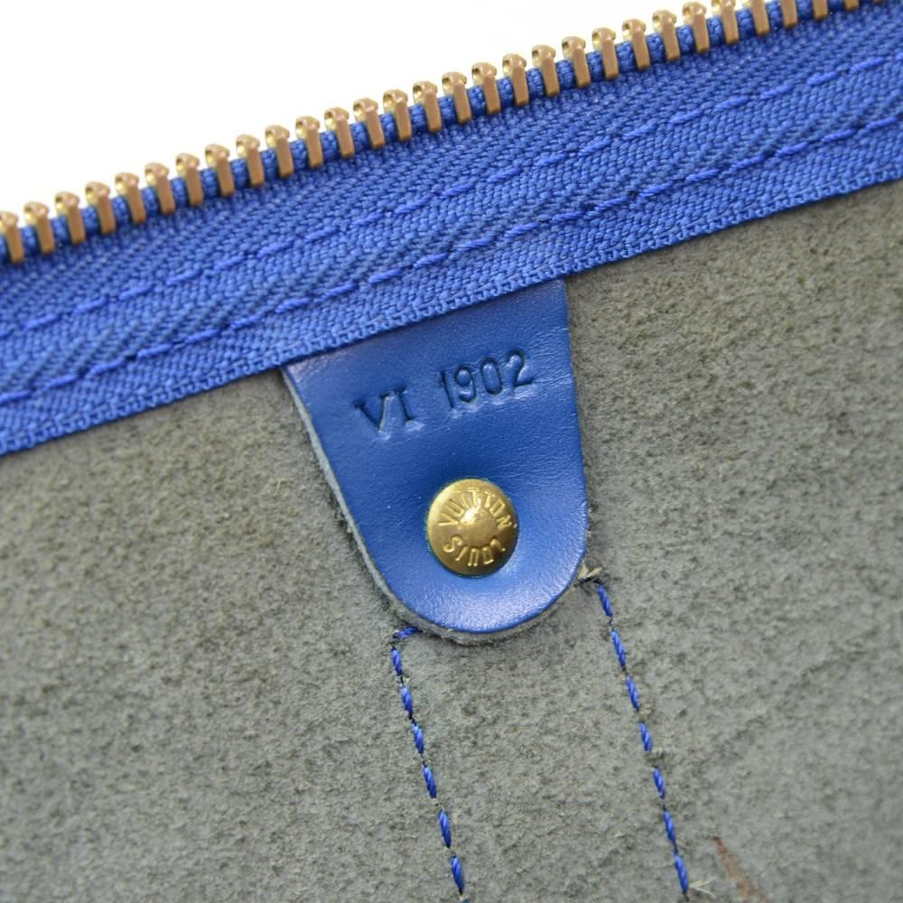 Louis Vuitton Keepall 55 Blue Epi Leather Duffle Travel Bag 5