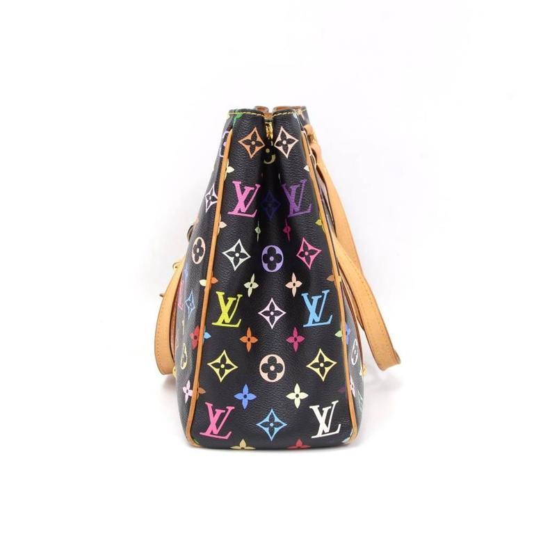 Louis Vuitton Aurelia MM Schwarze mehrfarbige Canvas Umhangetasche mit Monogramm bei 1stDibs