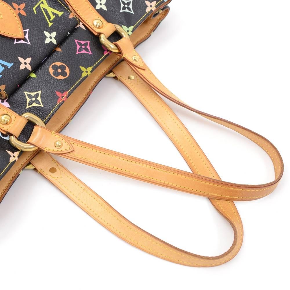 Louis Vuitton Aurelia MM Black Multicolor Monogram Canvas Shoulder Hand Bag 3