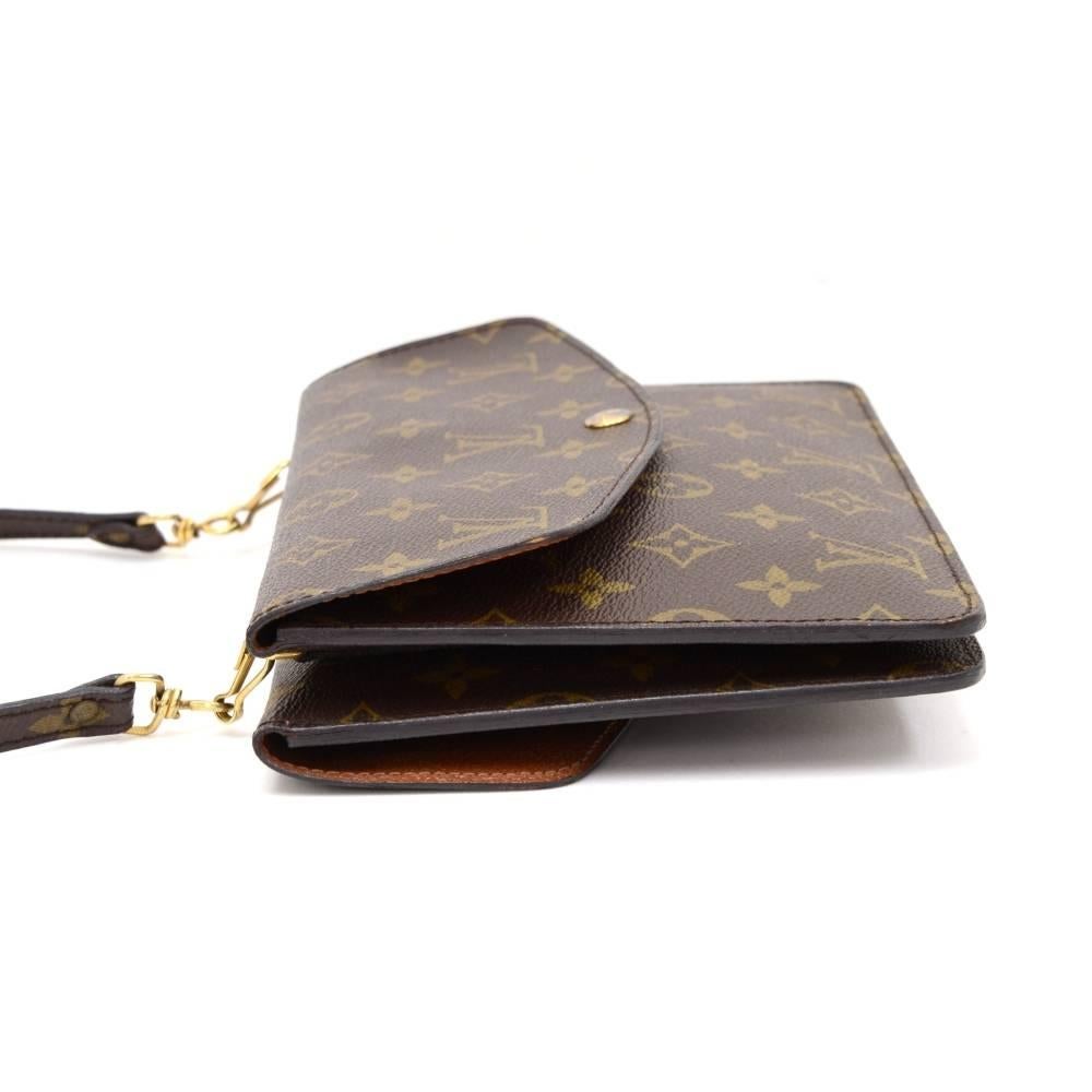 Black Louis Vuitton Pochette Double Rabat Monogram Canvas 2way Bag