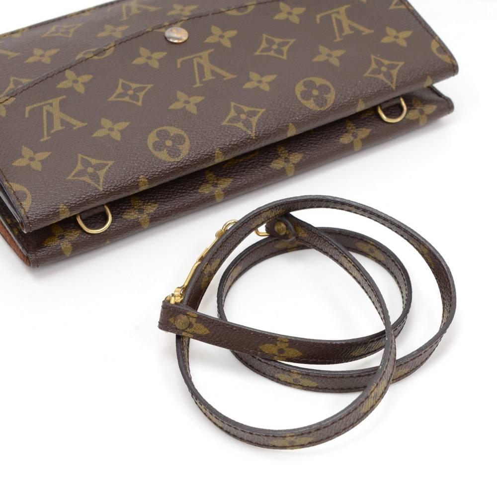 Women's Louis Vuitton Pochette Double Rabat Monogram Canvas 2way Bag