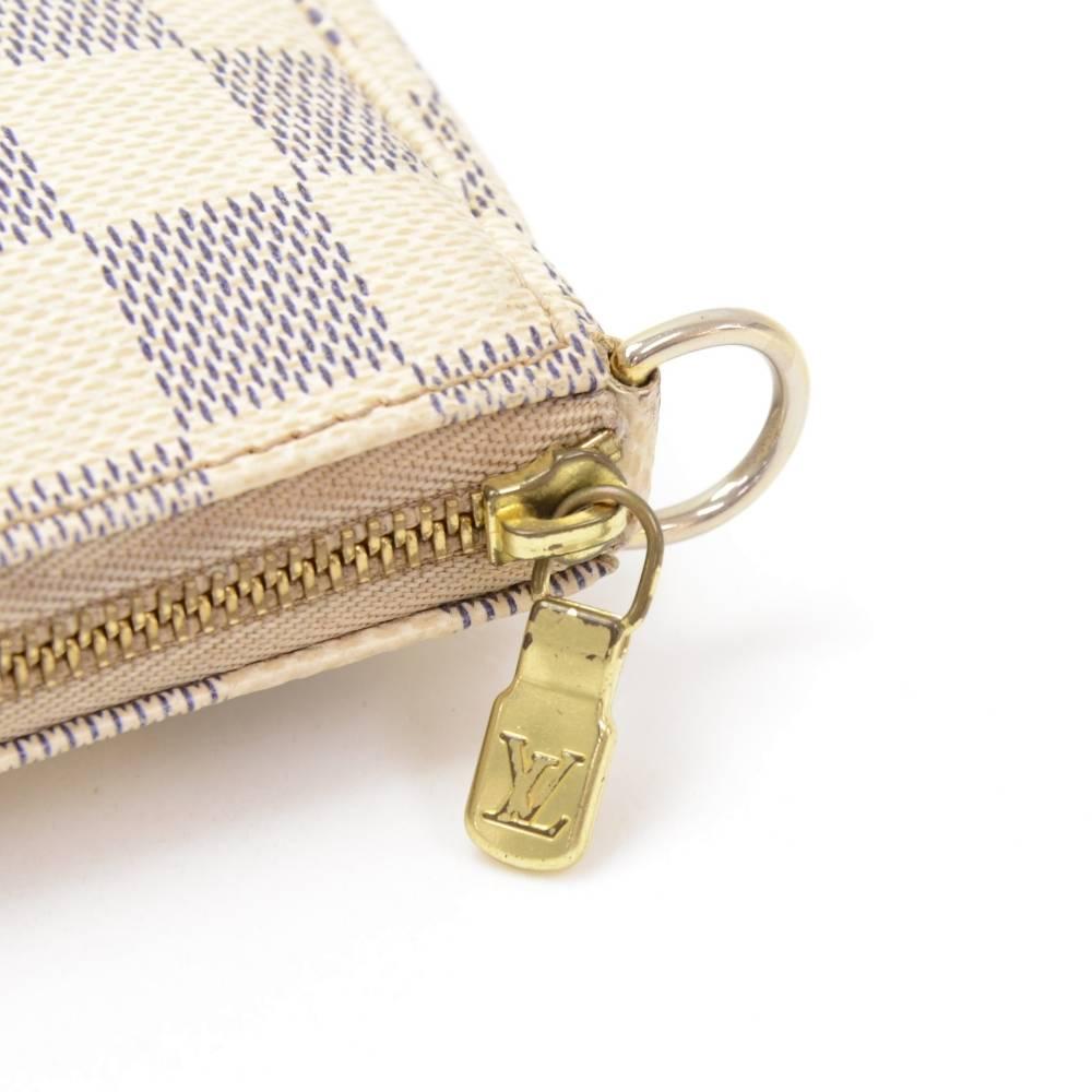 Louis Vuitton Mini Pochette Accessories Damier Azur Canvas Pouch Bag 3