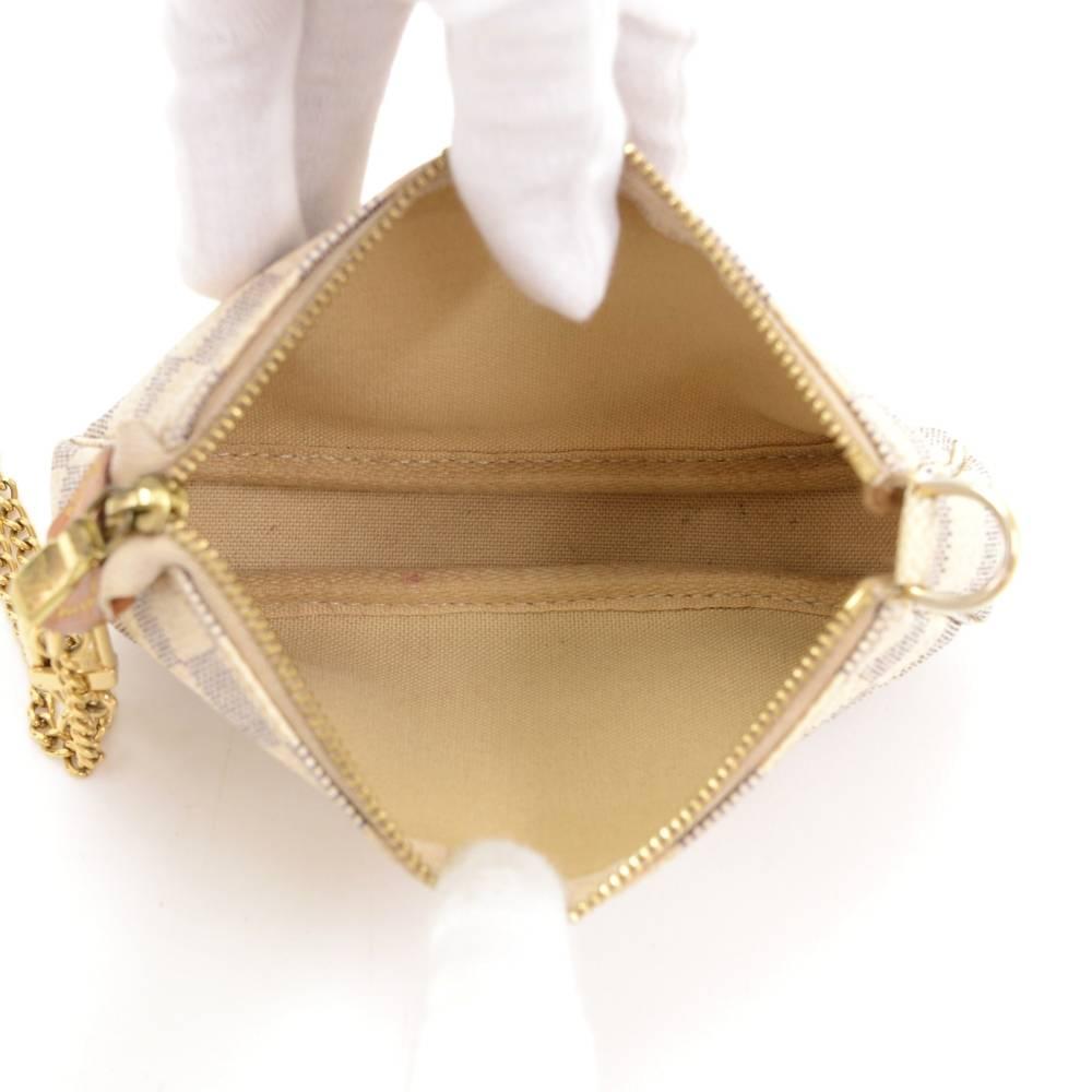 Louis Vuitton Mini Pochette Accessories Damier Azur Canvas Pouch Bag 4