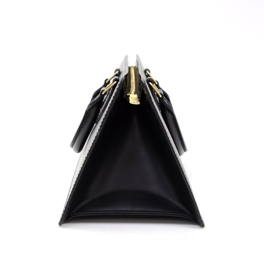 Women's Vintage Louis Vuitton Sac Triangle Black Epi Leather Hand Bag