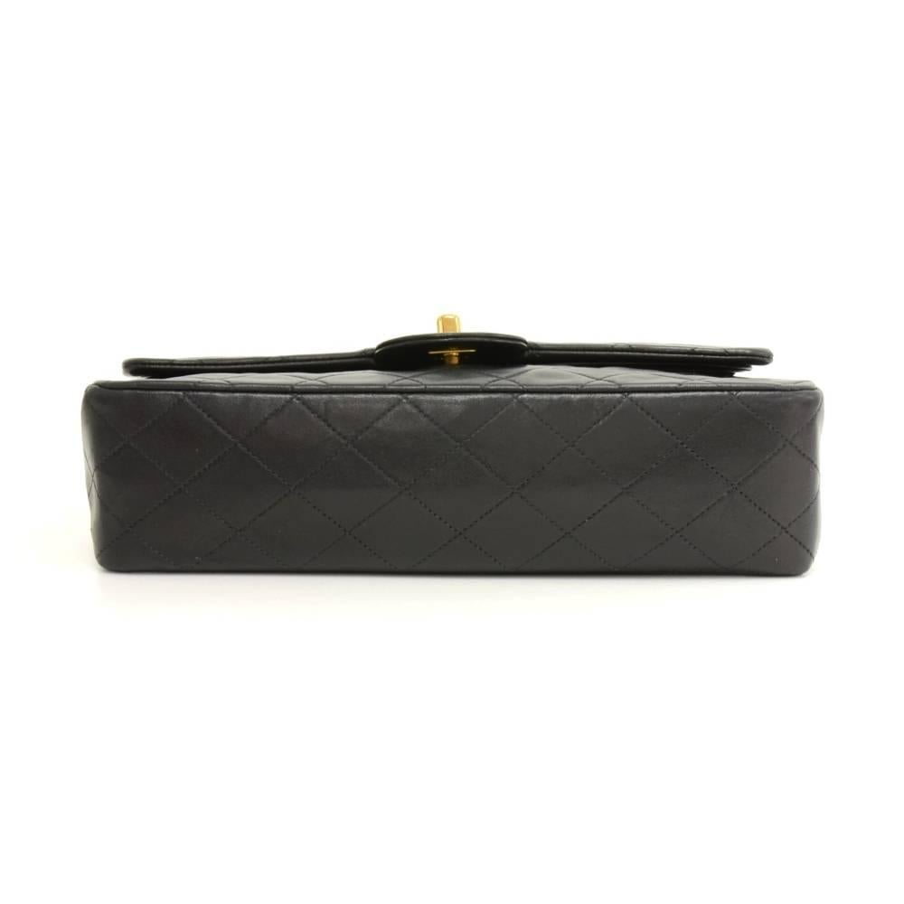 Vintage Chanel 2.55 10inch Double Flap Black Quilted Leather Shoulder Bag 2
