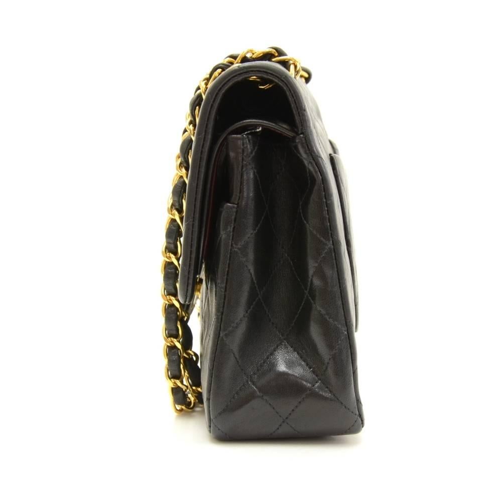 Women's Vintage Chanel 2.55 10inch Double Flap Black Quilted Leather Shoulder Bag